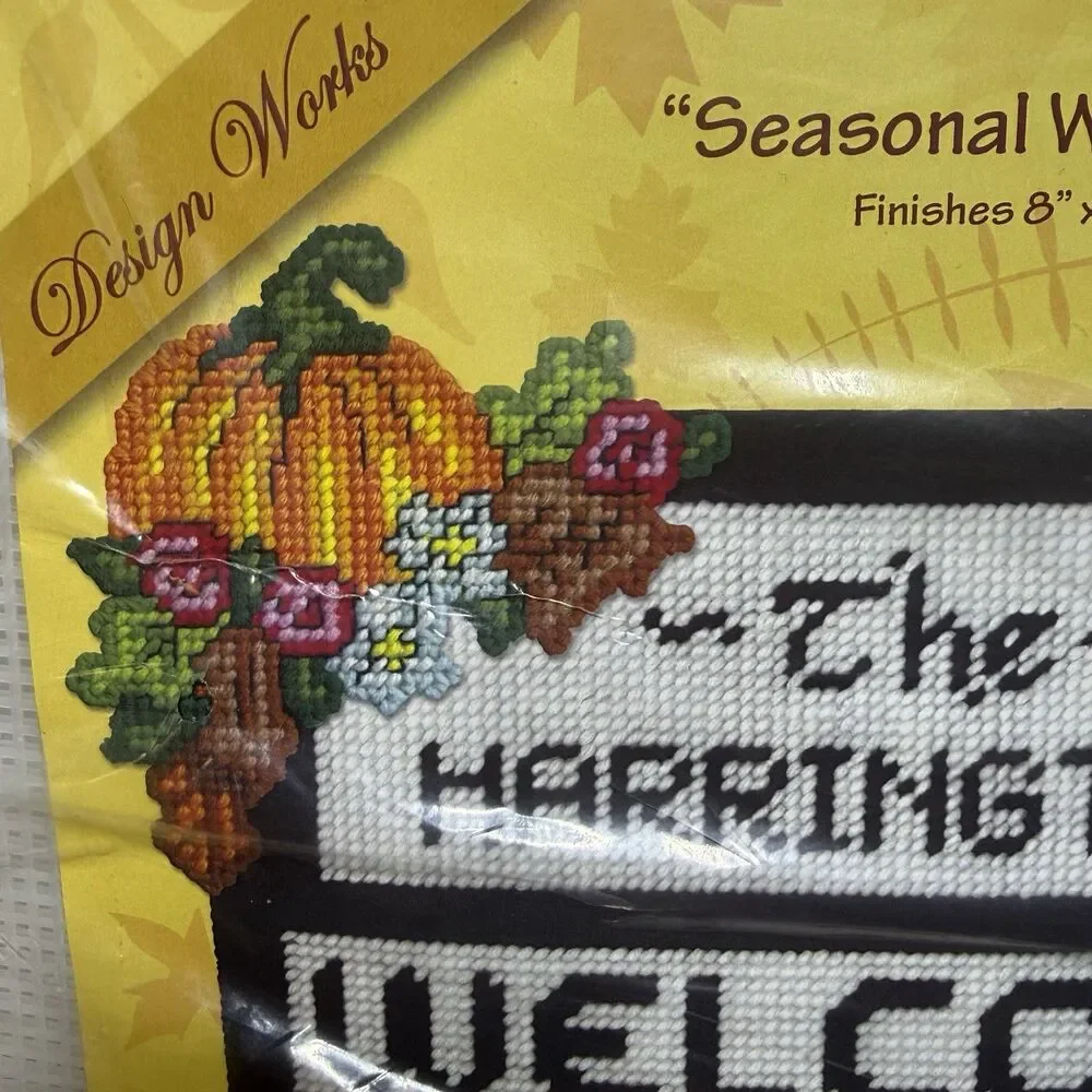 Design Works Crafts Seasonal Welcome Counted Cross Stitch Sign Kit  Multicolor
